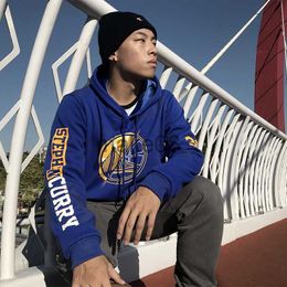 Men's Hoodies Sweatshirts 2021 autumn and winter trend basketball fan star No 30 Curry No 11 Thompson cotton hoodies loose warm jacket J230629