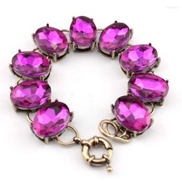 Charm Bracelets Faceted Oval Glass Beads Dot Statement For Fashion Women Classic Wrists Jewelry
