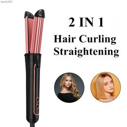 Professional Hair Curler 2 In 1 Flat Iron Straightening Curling Spiral Hair Curling Iron Magic Hair Curler Roller Hair Styler L230520