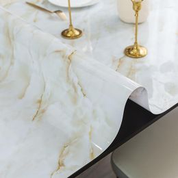 Table Cloth 1.0mm Thick Luxury Pvc Marble Pattern Not Transparent Marbling Covers Placemat Mats For