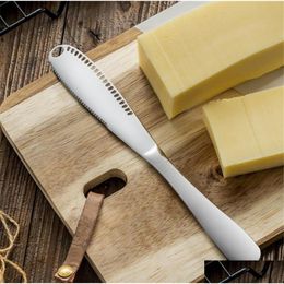 Kitchen Knives Home Dining Mtifunction Stainless Steel Butter Cutter Cream Knife Western Bread Jam Cheese Spreaders Utensil Tools Dr Dhois