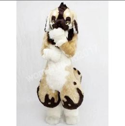 Stitching Husky Fox Dog Doll Mascot Costume Halloween Women's Fur High-grade Dress Suit Xmas Easter Ad Clothes