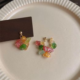 Stud Earrings Sweet Candy Crystal Summer Design Stone Women's Accessories Female Girls Gift Ear Studs Wholesale Jewelry