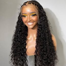 28inch 180%Density Black Colour Soft Kinky Curly Wig Pre Plucked Soft Glueless Lace Front Wig For Women With Baby Hair Daily Wigs