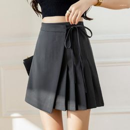 Skirts 2023 Women's Short Skirt Real S Summer Design Small A-line High Waist Irregular Pleated