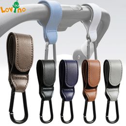 Stroller Parts Accessories Baby Hook Fashion PU Leather Adjustable Pram Cart Organiser Diaper Bag Hanger Children Boy Girl Travel 230628