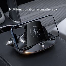 5 in 1 Multifunction Fast Wireless Charger Foldable Holder Window Hammer Car Aromatherapy with Car Temporary Parking Phone Card