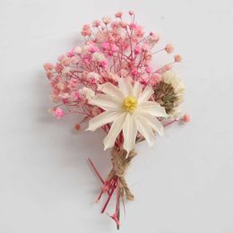 Dried Flowers 1Pc Colourful Real Flower Natural Bouquets Mini Babysbreath Plant Material Home Decoration Wedding