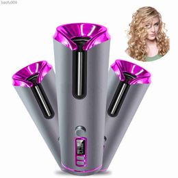 Usb Wireless Auto Hair Curler Portable Rotating Curling Iron Spin Wand Air Curl Corrugation Ceramic Women Electric Styer Tool L230520