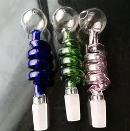 Glass Smoking Pipes Manufacture Hand-blown hookah Bongs Coloured spiral fryer