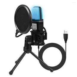 Microphones Wire Gaming Mic Spray-proof Philtre USB Microphone PC Condenser For Podcast Recording Studio Streaming Laptop Desktop