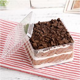 Storage Bags 10PCS Transparent Cookie Boxes Pastry Bakery Packing Box Dessert Snowflake Crispy With Lid For Home Shop
