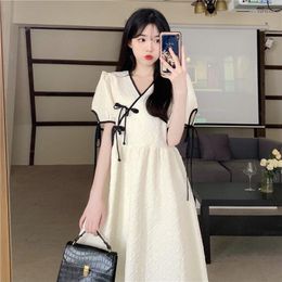 Ethnic Clothing 2023 Chinese Style Improved Qipao Dress Women's Summer High Waist A-line Skirt Long Women Graceful Daily