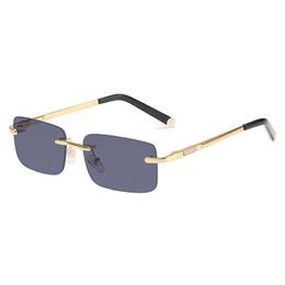 Wholesale of Fashionable frameless men's large box new sunglasses women's optical glasses frame