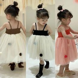 Girl Dresses Girl's Sleeveless Casual Sundress Holiday White Princess Dress For 3 To 8 Years