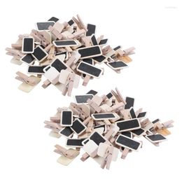 Mini Blackboard Wood Message Slate Rectangle Clip Panel Card Memos Label Brand Price Place Number Table