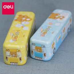 Bags DELI Kawaii Car Style Pencil Cases Multifunctional Threelayer Creative Children Pencil Box Pencil Bag for School Student Etui