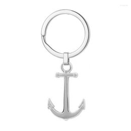 Keychains Runda 2023 Men Fashion Key Chain Accessories Stainless Steel Ring Bag Anchor Charms Jewellery