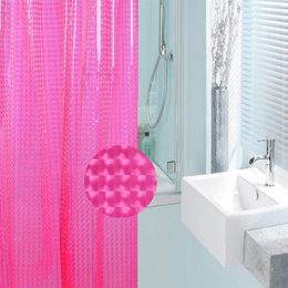 Shower Curtains Pink Colour Curtain Bathroom Waterproof EVA 3D 180x180cm