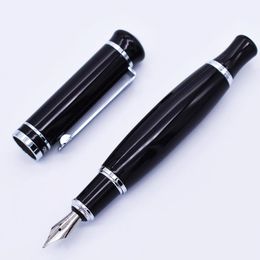 Pens Duke 558 Metal Black Fountain Pen Lovely Pen Barrel Design Big Size Ink Pen Medium Nib 0.60.7mm Business Office School Gift