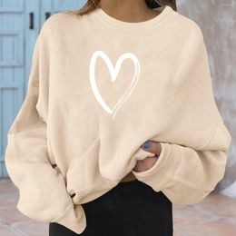 Women's Hoodies Fashion Warm Sweatshirt Casual Long Sleeve O Neck Soft Love Small Tops Mock For Women Fit Mom