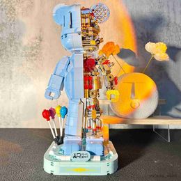 Blocks 30.5cm Cool Mechanics Anatomy Bear Building Blocks Assembly Cartoon Model Figures Collection Toys For Friend Gift R230629