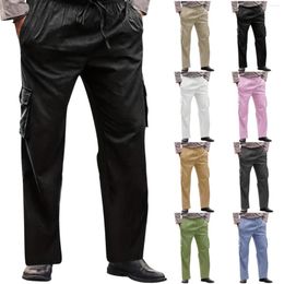 Men's Pants Casual Loose Length Lightweight Waist Trouser Cotton Linen Drawstring Pottery Slipper Training Men Star Glitter