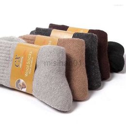 Men's Socks Men's Socks Winter Thicken Warm Wool Man Plus Velvet Long Crew Calcetines Meias Men Super Thicker Solid Z230629