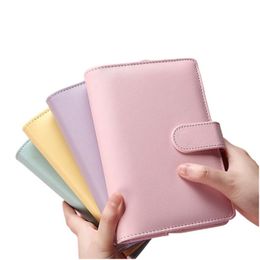 Notepads A6 Pu Leather Notebook Er Refillable 6 Ring Binder Loose Leaf Personal Organiser Blue Yellow Purple Pink Xbjk2105 Drop Deli Dhrvi