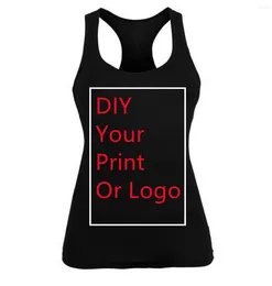 Women's Tanks Drop Black Top Customised Printing Woman Tank Women DIY Your Like Po Or Logo Unisex Vest Fashion Custom Man Clothing