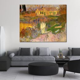 Impressionist Landscape Canvas Art Mas Near Arles Paul Gauguin Painting Handmade Artwork for Hotel Lobby