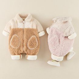 Jumpsuits Baby One- Piece Clothes Toddler Boy Autumn And Winter Suits Cute Super Born Princess Fleece Romper