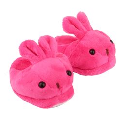 Doll Accessories 43 Cm Clothes Shoes Lovly Rabbit Fuzzy Slipper Hole Fit 18 Inch American Baby Born Gift for Girl 230629