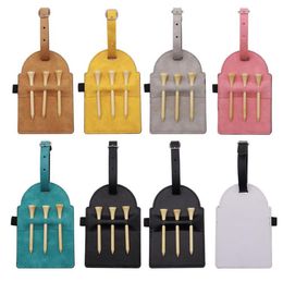 Sublimation Blank Golf Tee Bag Holder Portable Golfs Tees Pu leather Carrier Blanks for Outdoor SN4172