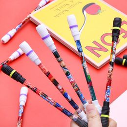 Pens 36 pcs/lot Pirate Rotatable Gel Pen Cute 0.5mm Black Ink Signature Pens Promotional Gift For kids Stationery School Supply