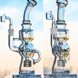 11 inch High Quality Excellent Smoking Pipes Glass Beaker Recycler Dab Rig Water Pipe Glass Bongs with 14mm Joint