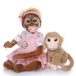 Dolls Bebe doll with 52CM handmade detailed paint reborn baby Monkey born collectible art high quality 230629