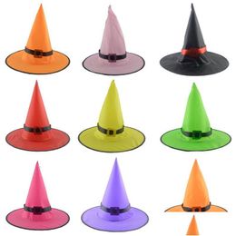 Party Hats Halloween Witch Hat Masquerade Wizard Spire Costume Accessory Cosplay Fancy Dress Decor Jk1909Xb Drop Delivery Home Garde Dhdrq