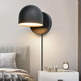 Wall Lamp LED With Switch And EU/US Plug Lights For Home 350° Rotatable Indoor Living Room Bedroom Bedside Sconce Decorate