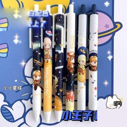 Pens 36 pcs/lot Kawaii Planet little Prince Press Gel Pen Cute 0.5mm Black Ink Pen Gift Stationery Office School Supplies wholesale