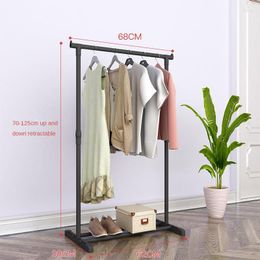 Hangers Floor Clothes Hanger Double Rod Lifting Mobile Rack Clothing Reinforced Simple
