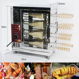 LINBOSS 16 Roller Commercial Electric Ice Cream Cone Chimney Cake Grill Roll Oven Maker Machine110v 220v