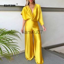 Womens Jumpsuits Rompers Fashion Jumpsuits For Women Casual Solid Color Slim Lady Office Elegant Playsuits Spring Summer Wide Legs Romper High Streetwe J230629