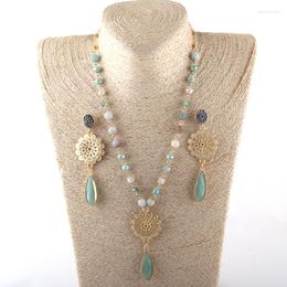 Necklace Earrings Set Fashion Jewellery N-E Stone / Glass Rosary Chain Metal Flower Link DropTassel Bracelet Earring