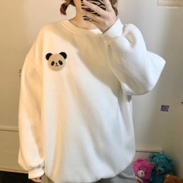 Women's Hoodies Hoodie Kawaii Panda Pink Round Neck Long-sleeved Pullover Streetwear Autumn Winter Coat Casual Style Fashion 2023