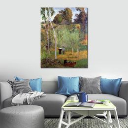 Female Canvas Art Sheperd and Sheperdess in A Meadow Paul Gauguin Paintings Handmade Romantic Modern Bedroom Decor