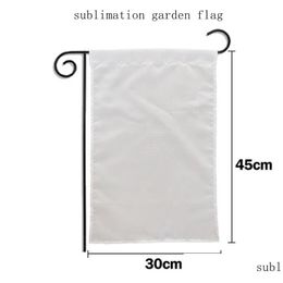 Garden Decorations Sublimation Flag Blank Heat Transfer Printing Banners Plain Thermal Polyester Decorative Flags Diy Decoration 30X Dh0Lc