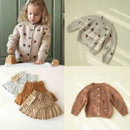Pyjamas Toddler Girl Clothes Babytoly Brand Baby Knit Sweaters Skirt Autumn Winter Kids Fashion Cardigan Cotton Infant Outfit 230628