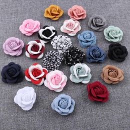 Decorative Flowers 5pcs/4cm Artificial Flower Head DIY Appliques Kids Headwear Hair Bow Handmade Accessories Cloth