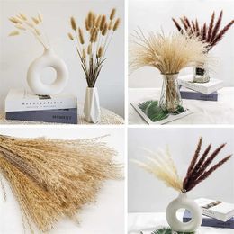 Dried Flowers 100 Pcs Natural Grass Home Decor Bouquet Reed Bunny Tails Wheat for DIY Arrangements